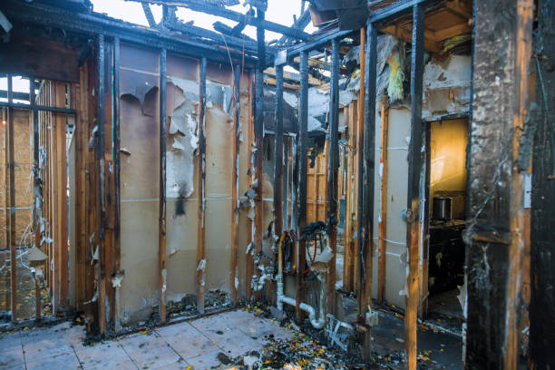 Professional Fire Damage Restoration technician working in Burke, VA